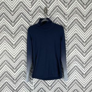 Calia by Carrie Underwood Blue Ombre Splatter Long Sleeve Mock Neck Pullover L